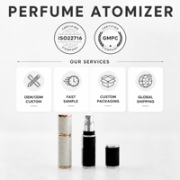 Nouvel atomiseur de parfum rechargeable en alliage de zinc avec fond en cuir, 5 ml, rond, noir et blanc, flacon pulvérisateur vide de poche pour parfum
