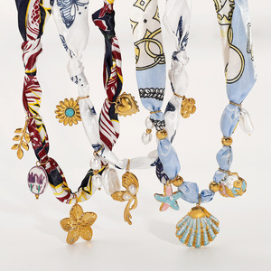 Bandana con ciondoli, choker vintage boho, sciarpe con monete, collana bandana, foulard in seta da <span class=keywords><strong>donna</strong></span> - Product Image 6