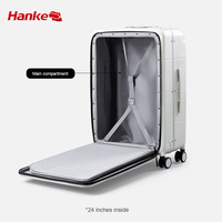 Ensemble de valises trolley design Hanke avec cadre en aluminium, bagages de cabine anti-collision, chariots de voyage, valises intelligentes en PC