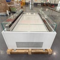 Vitrina Refrigerada Comercial con Tapa de Vidrio Plano para Sándwiches, Ensaladas, Postres y Sushi, con Puerta Abierta para Mantener Frescos los Productos