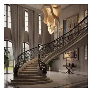 CBDMART guter Preis moderne wirtschaftliche Innenausfalltreppe gebogene Treppe mit Glasgeländer glas moderne Treppe