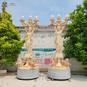 Lampada di <span class=keywords><strong>ferro</strong></span> naturale su misura di lusso della scultura delle donne della lampada della signora della statua per il giardino - Product Image 4