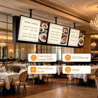 Pantalla para Menús de Restaurante de Alto Brillo de 1200 Nits |   Señalización Digital LCD Comercial con CMS, Montaje en Pared/Suelo/Cadena