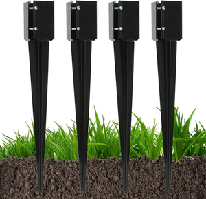 Palo per recinzione ancoraggio attrezzi da giardino metallo nero verniciato a polvere palo per recinzione in <span class=keywords><strong>legno</strong></span> Base di supporto picchetto a terra - Product Image 2