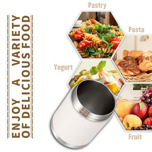 450ml 420ml 280ml colore personalizzato sottovuoto in acciaio inox 304 bocca larga a doppia parete isolato zuppa termica barattolo di cibo con sacchetto - Product Image 6