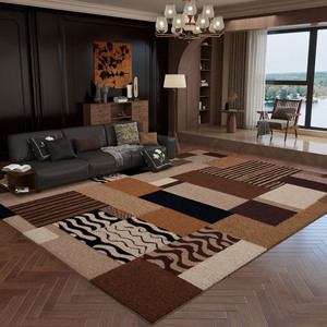 Alfombra geométrica moderna Xinzhiyuan, rectangular, resistente a las manchas, de felpa, para sala de estar, para sofá y mesa de centro - Product Image 2