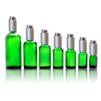 Serum Beku Minyak Esensial Parfum Hijau 100Ml, Botol Penitis Tombol Tekan Emas Serum Lapisan Atas dengan Pendorong Ke Bawah 30Ml 10Ml