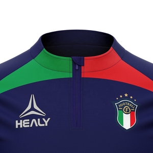 Sublimación personalizada Color Poliéster Chaquetas Hombres Fútbol Ropa atlética Cremallera Manga larga Chaquetas deportivas - Product Image 3