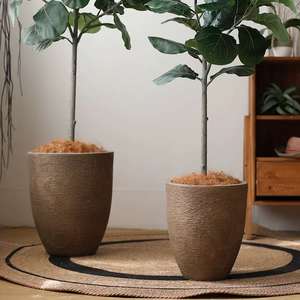 Pot Bunga Dekoratif Taman Luar Ruangan, Pot Serat Tanah Liat Besar, Pot Semen untuk Dekorasi Rumah - Product Image 6