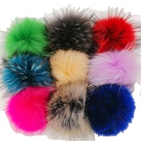 15cm grande taille fourrure pompon boule vraie fourrure de raton laveur pour bonnets fourrure pompons boule
