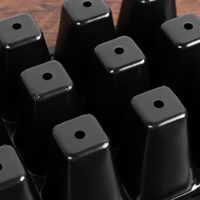 Baki Semai Plastik ZEWO Tahan Lama Warna Hitam Tebal 1.0-1.8mm untuk Perkecambahan Biji Tanaman, Sayuran, dan Bunga, Baki Penyemaian Kebun
