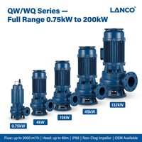 Pompe submersible anti-colmatage QW WQ en fonte et acier inoxydable IP68 avec revêtement céramique OEM pour eaux usées municipales et industrielles