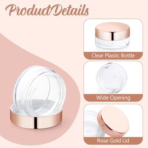30ml 60ml 120ml 500ml 8oz 16oz <b>Clear</b> Ps <b>Plastic</b> Cosmetic Cream Jar Lip Scrub Pink Gold Lids Acrylic Powder Jars Nail Dip Powder - Product Image 2