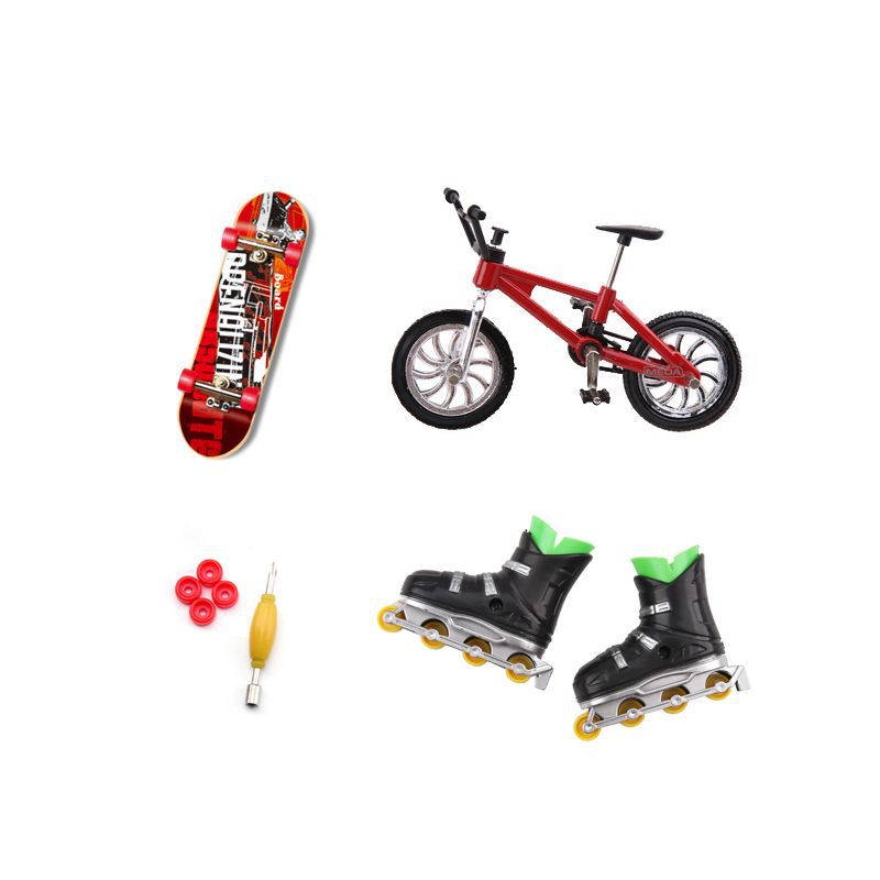 Patins à roulettes + vélo + skateboard