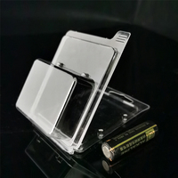 Stock Boîte à clapet en plastique transparent transparent pour emballage de batterie pour protection et visibilité