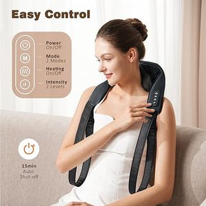 Masseur dorsal électrique sans fil 3D avec chaleur, télécommande, en cuir PU, 2000 mAh, <span class=keywords><strong>coussin</strong></span> de massage pour les épaules et le cou - Product Image 5