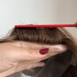 Peluca y Tupé de Cabello Humano Mongol para Mujer, para Cabello Fino, Ondulado Natural, Base Mono y PU, Color Natural - Product Image 4