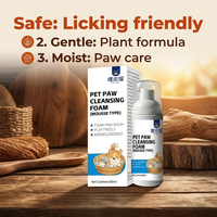 Nettoyant antibactérien sans rinçage pour pattes de chiens et chats, sans additifs agressifs, sans danger pour la langue, éliminateur d'odeurs, mousse pour pattes d'animaux