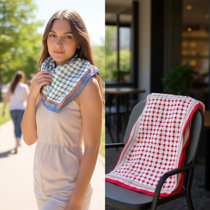 Z Brand Checkered <b>Square</b> <b>Scarf</b> 70x70cm Lightweight Fashion Accessory For Women Multifunctional Polyester Handkerchief - Product Image 2