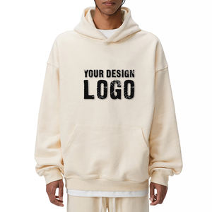 High Quality Drop Shoulder Heavyweight Oversized Mens <b>Hoodie</b> Street Casual Plus Fleece Solid Color Plus Size Men's Hoodies - Product Image 5