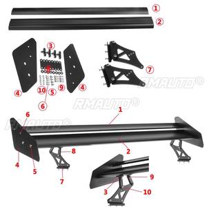 Aileron de course style GT de 135 cm, réglable, universel, pour coffre arrière de voiture, extension d'aileron de coffre - Product Image 6
