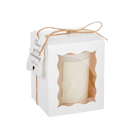 Caja de regalo de vela perfumada de papel Kraft marrón Forma de rectángulo Mango personalizable Carpeta reciclable Embalaje Diseño de estampado en caliente