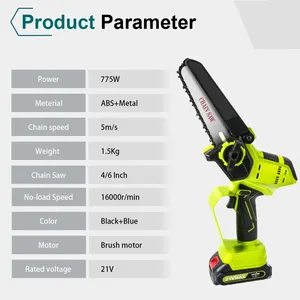 <span class=keywords><strong>เลื่อย</strong></span>โซ่ไฟฟ้าแบบมืออาชีพสำหรับงาน DIY พร้อมด้ามจับตัดต้นไม้ด้านบน ใช้แบตเตอรี่ไร้สาย สำหรับตัดไม้ - Product Image 4