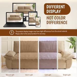 Canapé-lit <span class=keywords><strong>convertible</strong></span> 3 <span class=keywords><strong>places</strong></span> en tissu Teddy, taille King Size 93 pouces, avec <span class=keywords><strong>2</strong></span> coussins lombaires et fonction chaise longue - Product Image 6