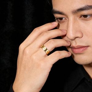 Trendy <b>Titanium</b> Steel Diamond Couple <b>Rings</b> Channel Setting Wedding <b>Rings</b> Unisex Jewelry - Product Image 3