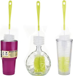 16inch 3-Pack Narrow Neck Plastic Bottle <b>Cleaning</b> <b>Brush</b> Long and Slim Flask Thermos Cleaner <b>for</b> Beer Wine Sport <b>for</b> Brewing - Product Image 2