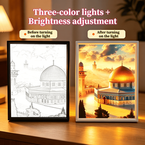 LED Decorative Night Light Islamic Worship 3D Light Painting Prayer Pattern Quran Islamic Worship Night Light - Product Image 3