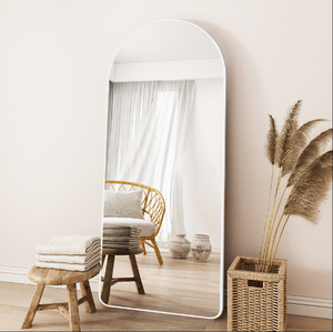 Specchio da Terra Decorativo ad Angolo Retto con Cornice, Grande Specchio Lungo ad Arco per Arredamento Casa - Product Image 4