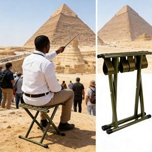 Taburete Plegable Portátil de Nailon Resistente, Taburete de Exterior para Camping, Viajes y Ocio - Product Image 2