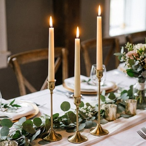 Set of <strong>3</strong> Gold Brass Candlestick Wedding Centerpieces Taper <strong>Candle</strong> <strong>Holder</strong> Metal <strong>Candle</strong> Stick <strong>Holder</strong> - Product Image 4