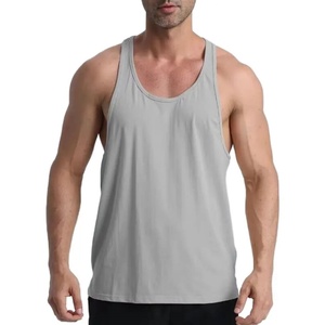 Manufacture Custom Clothes <b>Mens</b> Cotton Stringer <b>Singlet</b> Soft Training White tank Top - Product Image 4