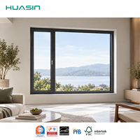 Fenêtre fixe en aluminium personnalisée Huasin pour usage extérieur, fenêtre en verre durable pour villas, projets résidentiels et commerciaux
