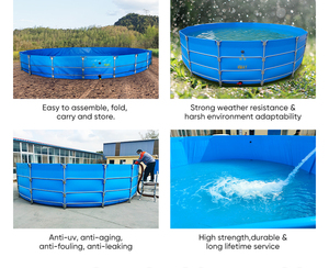 मोबाइल मछली पालन टैंक pvc सभी स्टील फ्रेम जलीय कृषि कृषि तालाब - Product Image 6