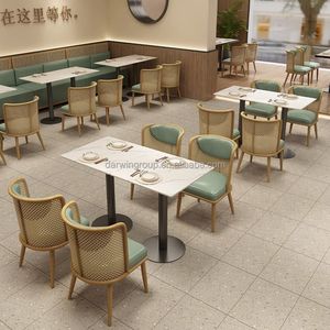 Table et chaises de <span class=keywords><strong>restaurant</strong></span> carrées modernes, écologiques, durables et de haute qualité, avec banquette en bois massif et table basse. - Product Image 1