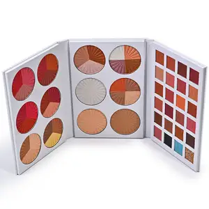 Paleta iluminadora de sombras de ojos pigmento polvo rubor Rosa etiqueta privada al por mayor