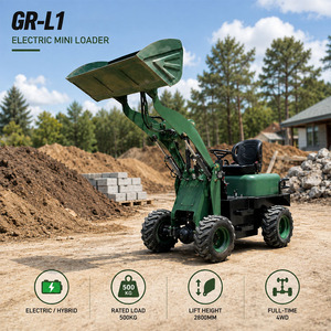 Envío gratuito, cargadora de ruedas eléctrica 4WD, cargadora telescópica hidráulica, minicargadora eléctrica de ingeniería - Product Image 1