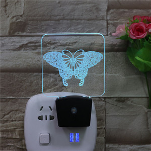 Lampade da notte per animali con Design a farfalla per lampada da parete a LED con sensore di luce Plug-IN per camera da letto per <span class=keywords><strong>bambini</strong></span> - Product Image 5