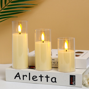 <span class=keywords><strong>Tube</strong></span> transparent télécommande bougies lumière sans flamme à piles <span class=keywords><strong>Led</strong></span> en plastique pilier bougie pour la maison fête d'anniversaire décor - Product Image 6