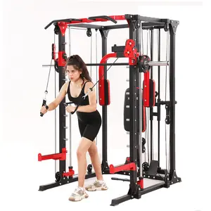 160Kg Multifunctionele Fitness Apparatuur Thuis Gym Smith Machine Power Rack Met Katrol Systeem