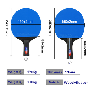 LOKI Raquettes <span class=keywords><strong>de</strong></span> Tennis <span class=keywords><strong>de</strong></span> Table Professionnelles, Ensemble Haute Qualité avec Bois <span class=keywords><strong>de</strong></span> Peuplier Noir Élastique et Revêtements ITTF - Product Image 2