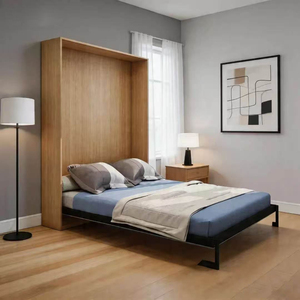 <span class=keywords><strong>Lit</strong></span> <span class=keywords><strong>mural</strong></span> Murphy vertical escamotable intelligent et peu encombrant avec armoire intégrée en panneaux de particules ou contreplaqué - Product Image 2