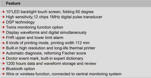Monitor Fetal Portátil WFM-08A, FHR TOCO FM, Monitor de Frecuencia Cardíaca Fetal en Tiempo Real con Impresora - Product Image 4