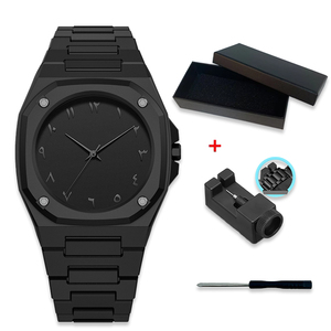 Reloj de Cuarzo para Hombre con Esfera Negra Clásica y Números Arábigos, Logotipo Personalizado al por Mayor, Fabricante OEM, Montre Arabe - Product Image 1