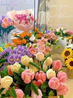 Bouquets à réaliser en vrac : tiges en chenille, nettoyeurs de tuyaux, fils plus épais pour la création de fleurs DIY, jouets éducatifs pour enfants.