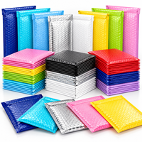 Enveloppe à bulles en polyéthylène écologique, rembourrée, autocollante, imperméable, pour l'emballage de cosmétiques, impression personnalisée