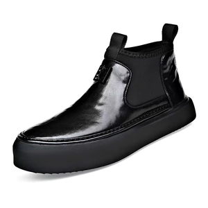 Factory Wholesale Xmd Men's High Top Office Career Shoes Genuine Leather Padded <b>Slip</b>-on Breathable Summer Fashion Wedding - Product Image 1